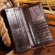 Men's Oil Wax Leather Long Wallet Grain Leather Casual