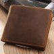 Vintage Crazy Horse Leather Handmade Short Strap Wallet